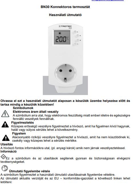 termosztát konnektorba