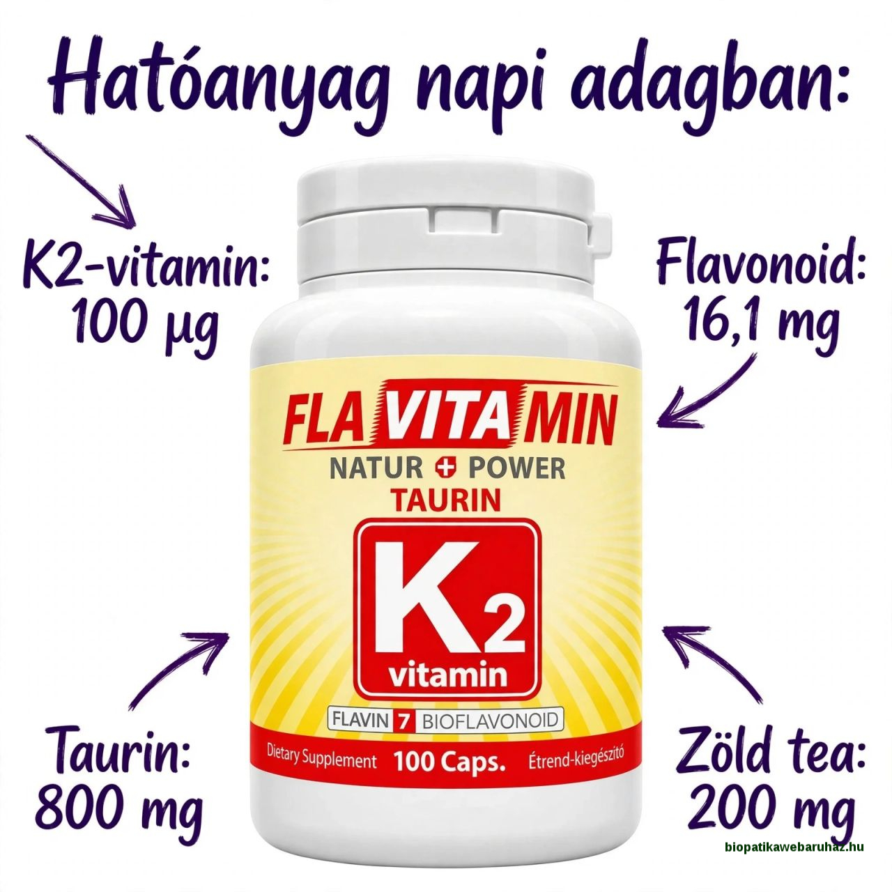D3-vitamin 4000 NE + Magnézium + C + K2 vitamin 
